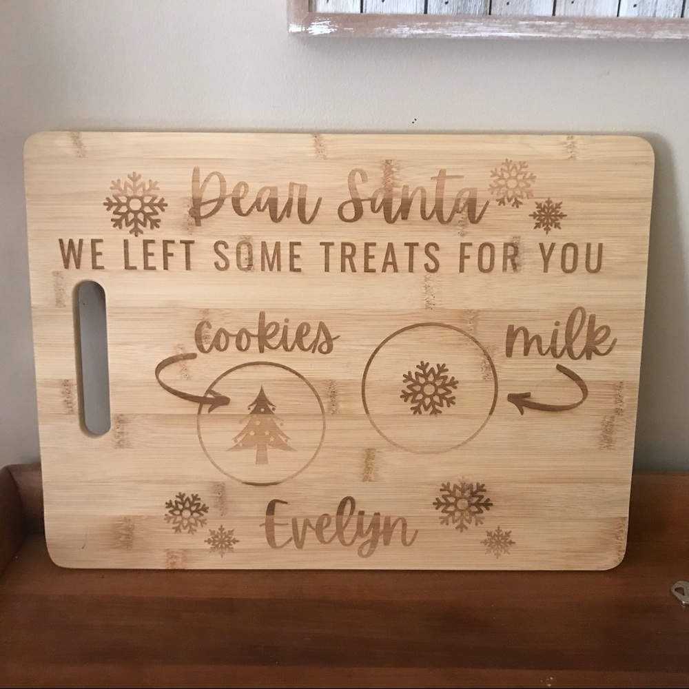 Personalized Santa cutting board
